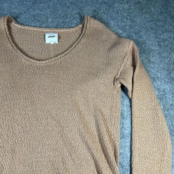 Aerie Sweater Womens Small Scoop Neck Neutral Pullover Minimalist Beachy - Picture 2 of 6